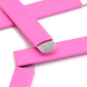 Pink 18U Sterilized Microblading Tattoo Pen with 0.16mm Stainless Steel Needle
