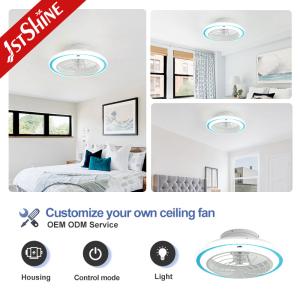 Small 20 Inch Flush Mount LED Ceiling Fan with Light and Color Temperature 3000