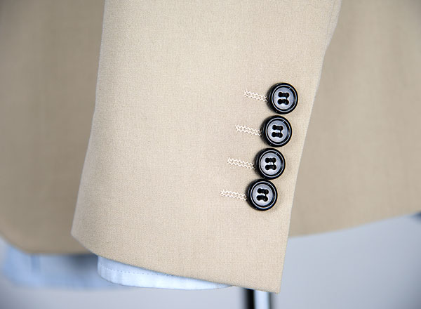 Formal Beige Mens 2 Piece Suit Wedding Business Long Clothing Length