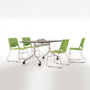 stackable armless sled frame chair