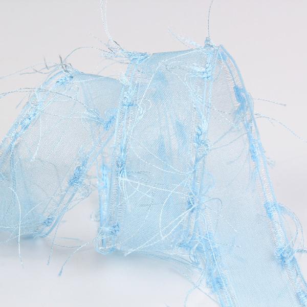 25mm-50mm Tassel Edge Polyester Organza Ribbon for Flower Chocolate Gift Packing and Garment Decoration