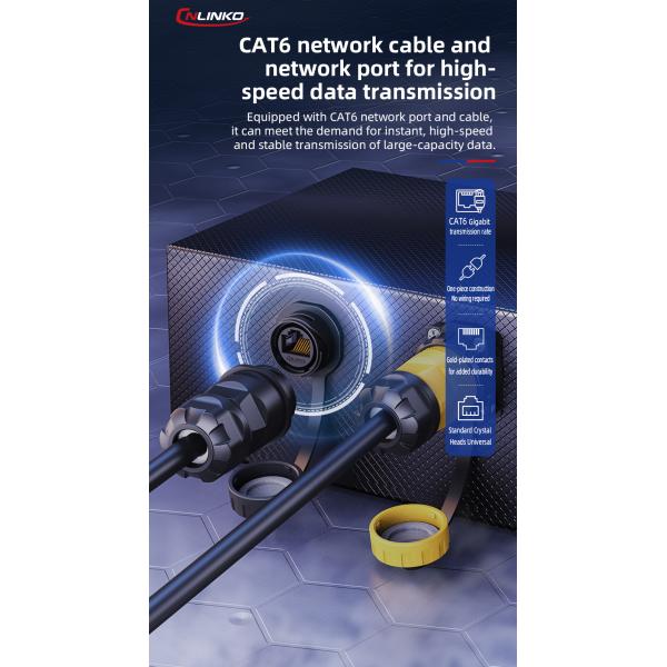 Cnlinko YM20 IP68 Waterproof RJ45 Quick Connector Electric Connectors Waterproof Cable Connector