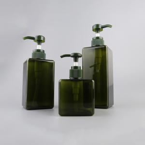 Green Square Empty PP Plastic Lotion Pump Bottle 250ml 450ml 350ml
