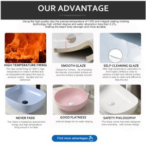Rectangular Glazed Ceramic Undermount Bathroom Vanity Sink 3 Layered 400mm