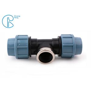 1 / 2 '' To 4 '' Female Thread PP Compression Tee With Ring Nut High Mechanical