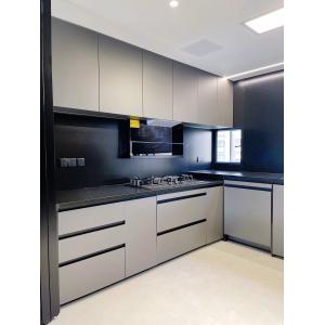 Modern Kitchen Cabinet with Quartz Countertop and Faucet