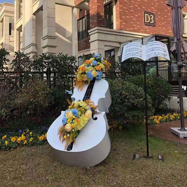 Outdoor Garden Decoration Cello Iron Music Theme Decorations Lawn Creative Ornaments Musical Instrument Sculpture