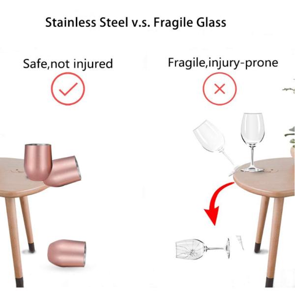 Promotion Cheap Price Dishwasher safety Double Walled Stainless Steel Cup Vacuum Insulated Wine Glasses Mug with Lid