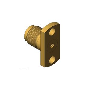 2.92mm RF Coaxial Connector SMK Series Female Straight 2 Holes Flange Brass
