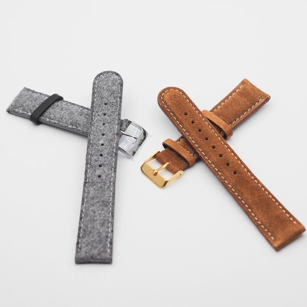 Branded Watch Band Replacement Fabric Cloth Genuine Leather Band With Quick Release Spring