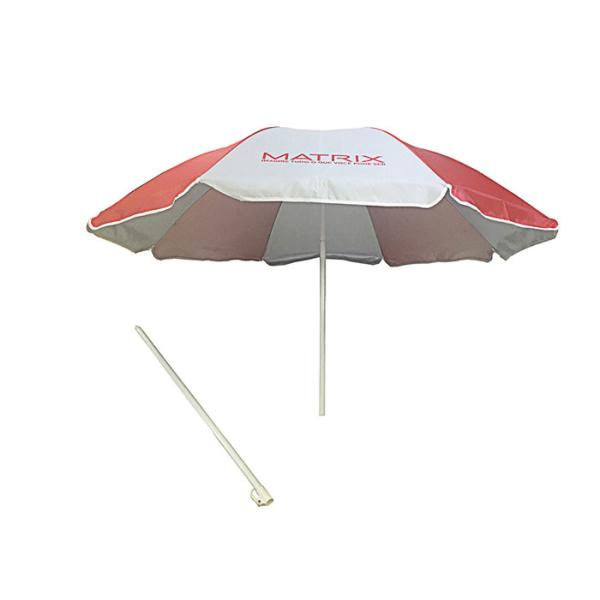 34 Inch Advertising Outdoor Beach Parasol Uv Protection Custom Made Printing
