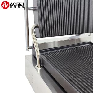 Full Grooved Electric Contact Grill Machine for Commercial Upper Grill Size 340
