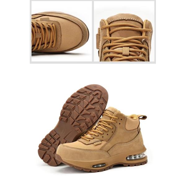 Air-cushion Sole Safety Work Boots In Khaki Oxford Fabric For Maximum Protection