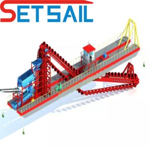 Chain Bucket Sand Gold Diamond Dredger Vessel for River Mining Projects
