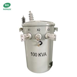 100KVA Single Phase PoleMounted Distribution Transformer Oil Immersed 12470V