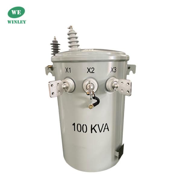 100KVA Single Phase PoleMounted Distribution Transformer Oil Immersed 12470V