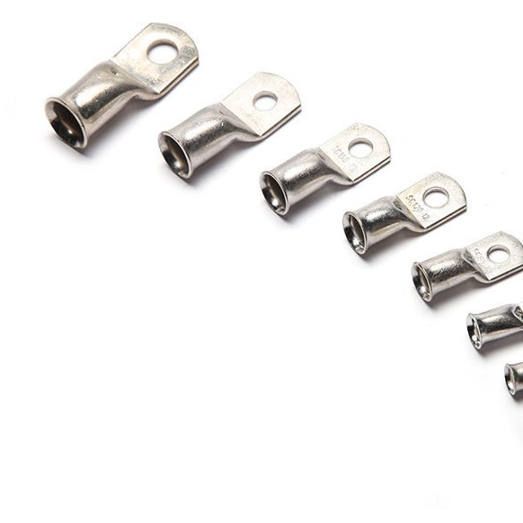 Buy Single Hole Tinned Copper Power Cable Lug Terminals Ring Type With Mouth Bell at wholesale prices