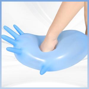Blue Disposable Synthetic Nitrile Gloves Latex Free Powder Free