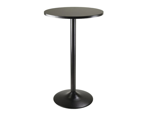 Counter Metal Bar Height Table Outdoor Black Round 23.7"X39"