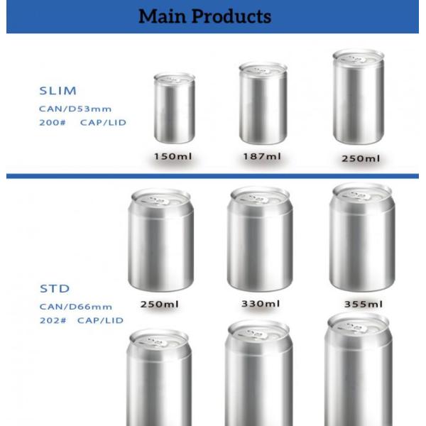 Customize Aluminum Beverage Packaging With Capacity Of 250ml Slim And Lightweight