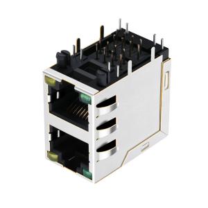 LPJ17410AHNL 10/100Base-T Ethernet 2X1 Ports Stacked RJ45