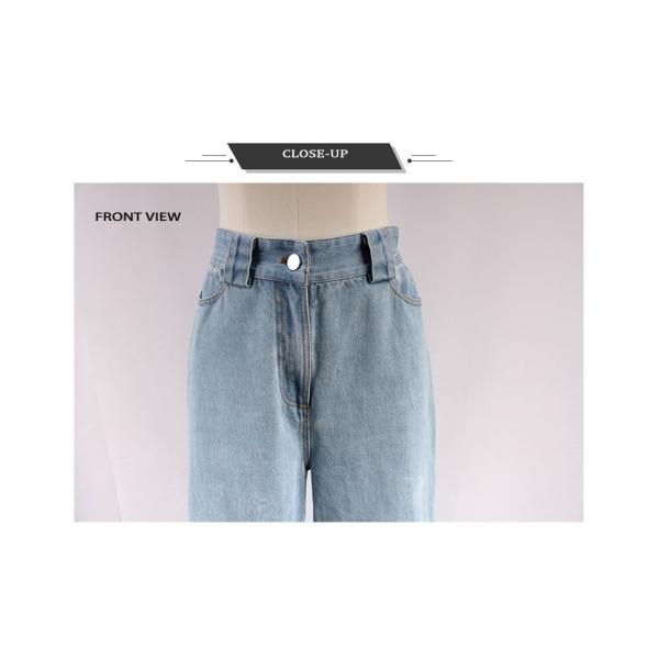 Heavy Washed Denim Long Wide Leg Jeans Women Spring Fall Suitable