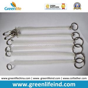 Solid White Promotional mobile Phone Anti-Lost Coiled Lanyard Leash