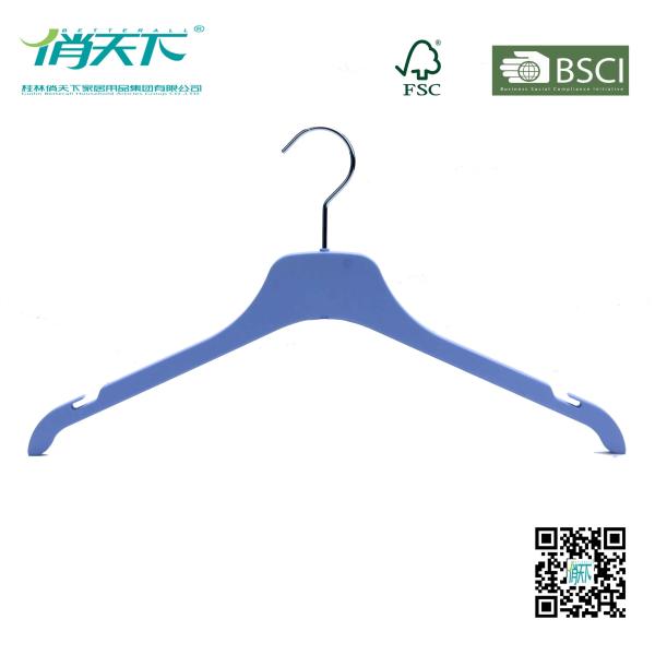 Buy Betterall Wholesale Ocean Blue Plastic Hanger with Skid-proof Shoulder at wholesale prices