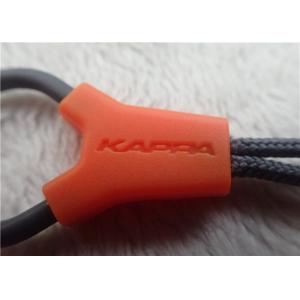 Debossed Logo Irregular Shape Rope Rubber Zipper Puller For Mountain Climbing