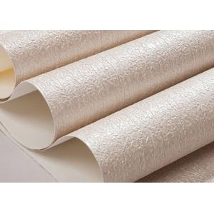 Creamy White Washable Embossed Wallpaper Eco - friendly Vinyl Material