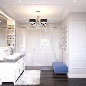 Customized Euclidean White Bathroom Cabinet with Stainless Steel Tower Rack