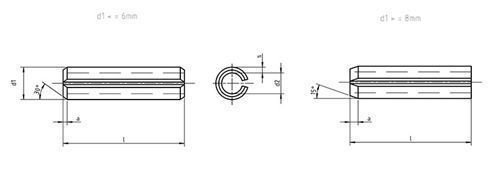 65Mn Phosphate Spring Roll Pins 45mm En ISO 8752 Black Phosphate 0