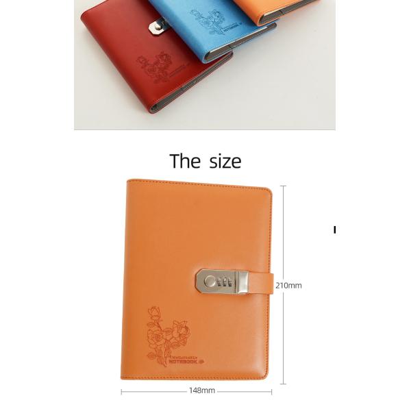 Customized A5 Size Password Lock Leather Notebook in Multiple Colors for Gift Giving