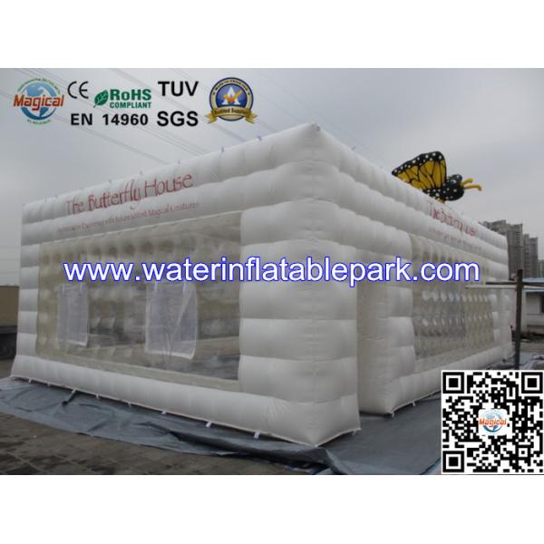 0.45mm PVC Promotional Inflatable Camping Tent Clear Window With Structure