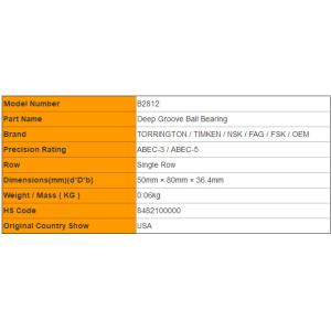 P5 B2812 TORRINGTON Needle Roller Bearing with Drawn Cup Auto Parts