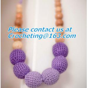 crochet necklace, New Chunky crochet necklace, Mint blue and cream nursing