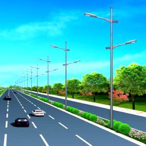 Quality Custom Galvanized Steel Street Lighting Pole Anti Corrosion Finish for sale