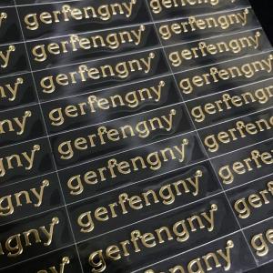 Electroplated Metal Letter Perfume Bottle Label Gold Nickel Embossed Candle