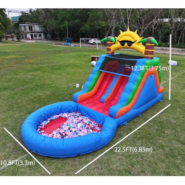 Double Lane PVC Inflatable Water Slide Combo With Pool Obstacle Climb Inflatable Pool Slides