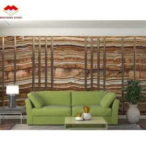 Polished Black Sea Onyx Marble Translucent Texture for Interior Wall Panel