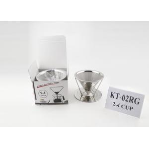 Eco - Friendly Stainless Steel Coffee Dripper Reusable With Separating Stand