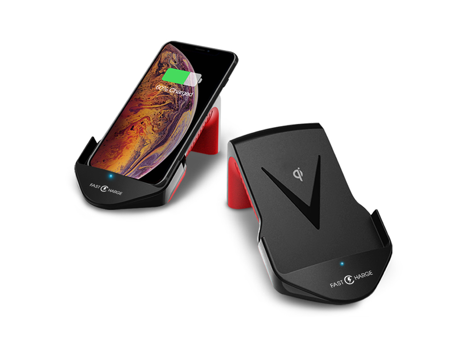 Qi Fast Wireless Charging Stand , Vertically Horizontally Wireless Charging High