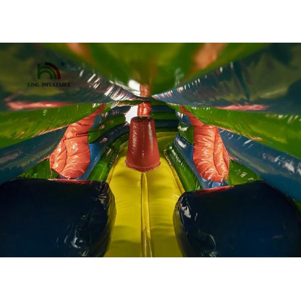 Logo Printing Green 6.5m Tractor Inflatable Obstacle Course For Party