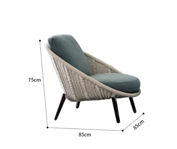 Modern Leisure Rattan back All Weather Outdoor Sofa Chair Patio Garden Furniture Handmade Wicker Sofa