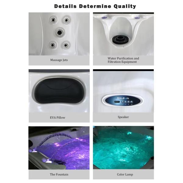 5 Persons Hydrotherapy Spa Hot Tubs For Outdoor Cool Spa Bathtub With Air Jets Jacuzzi Luxury Spa Tubs For Villa