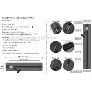 Water-Resistant Zipper, TPU Gastight Waterproof Zippers, Metal, Nylon, Stopper,