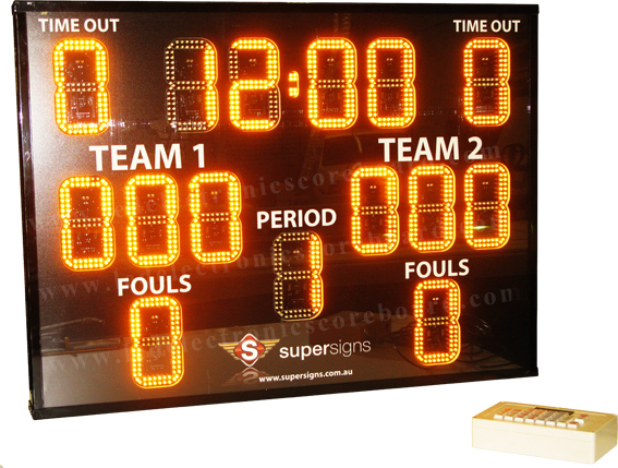 Indoor Outdoor LED Basketball Scoreboard Yellow Color with Waterproof Frame