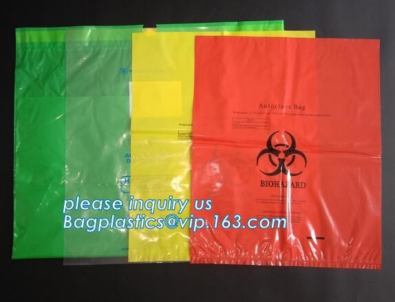 Biohazard infectious plastic waste bags Dustbin liners, PE biohazard eco bag,