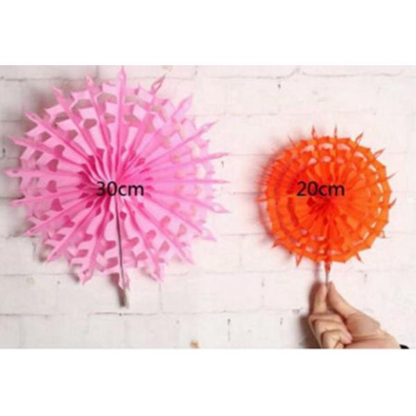 Factory direct fan flower fan holiday party decoration paper craft paper fan flower hollow fan flower;red,yellow,green