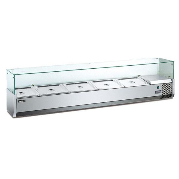 Table Top Industrial Catering Fridge Bar Display 3 Pan Energy Saving Embraco